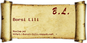 Borsi Lili névjegykártya